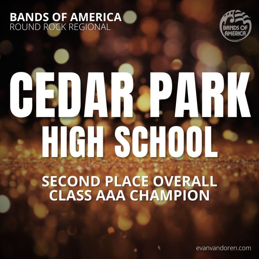CEDAR PARK HS BANDS OF AMERICA AUSTIN REGIONAL EVAN VANDOREN MUSIC COMPOSER ARRANGER MARCHING BAND SHOWS