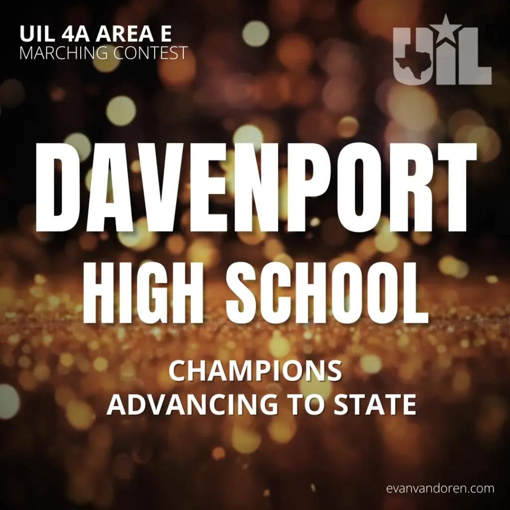Davenport HS Band Evan VanDoren Marching Band Shows Music Composer Arranger US Bands Bands of America