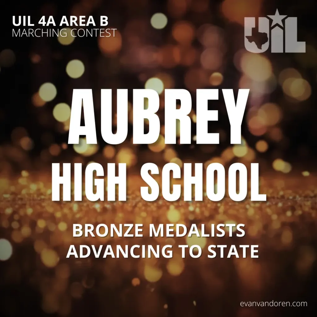Aubrey HS Band Evan VanDoren Marching Band Shows Music Composer Arranger US Bands Bands of America
