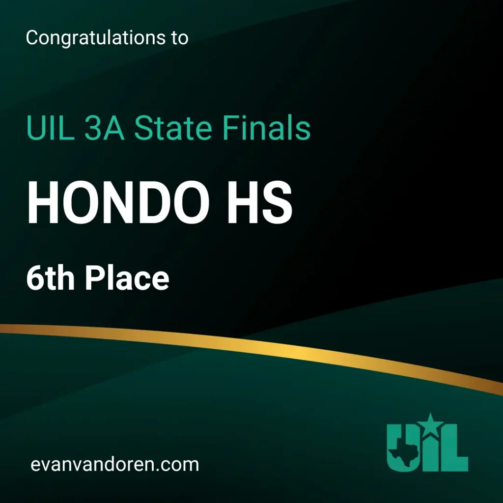 Hondo HS Band UIL State Marching Contest Evan VanDoren Music