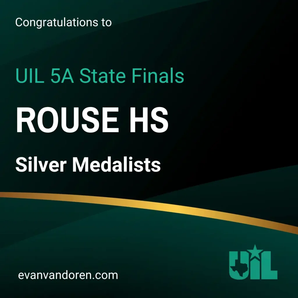 Rouse HS Band UIL State Marching Contest Evan VanDoren Music