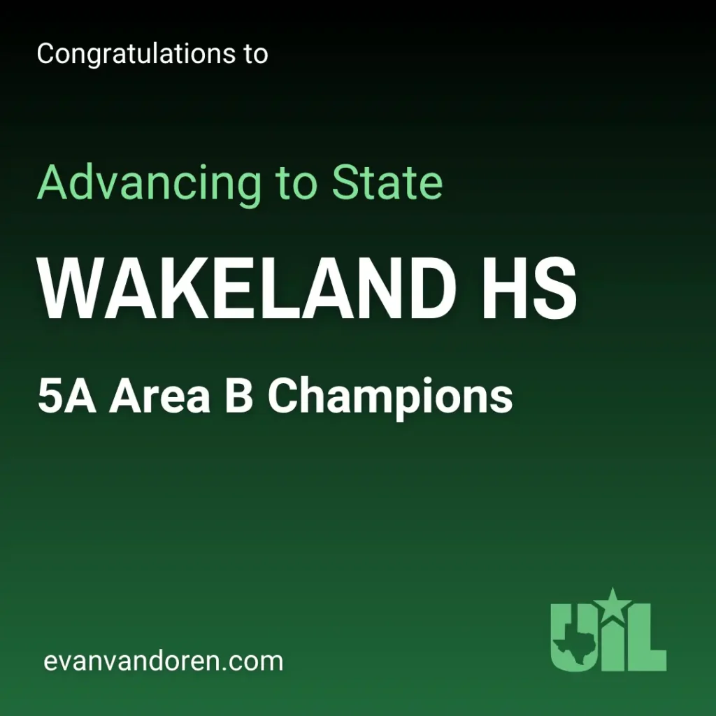 Wakeland UIL Texas Evan VanDoren Music
