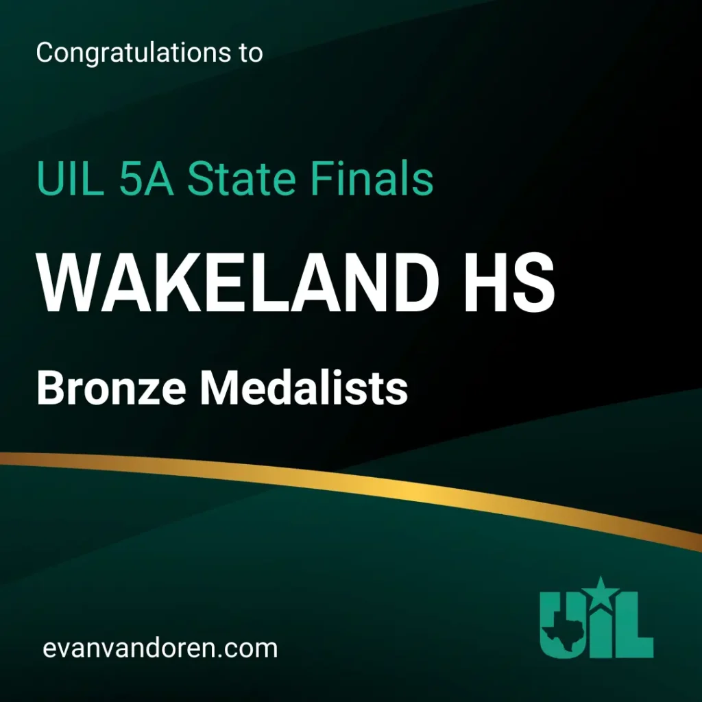 Wakeland HS Band UIL State Marching Contest Evan VanDoren Music