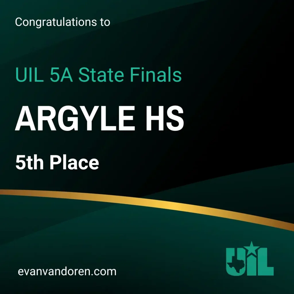 Argyle HS Band UIL State Marching Contest Evan VanDoren Music