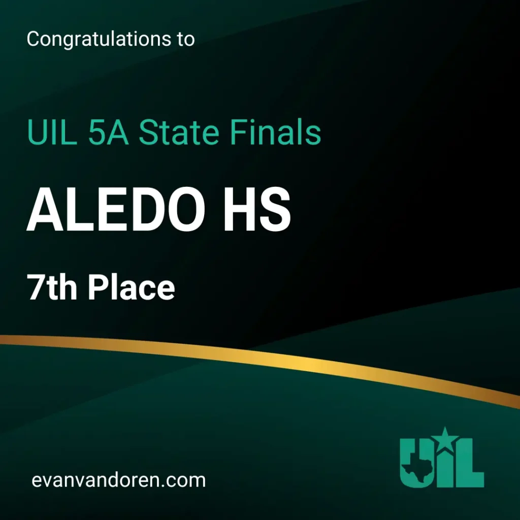 Aledo HS Band UIL State Marching Contest Evan VanDoren Music