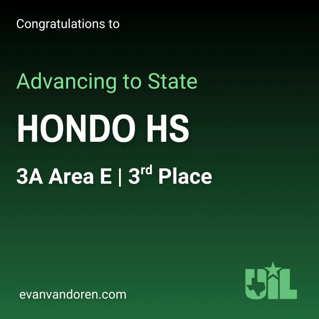 Hondo UIL Texas Evan VanDoren Music