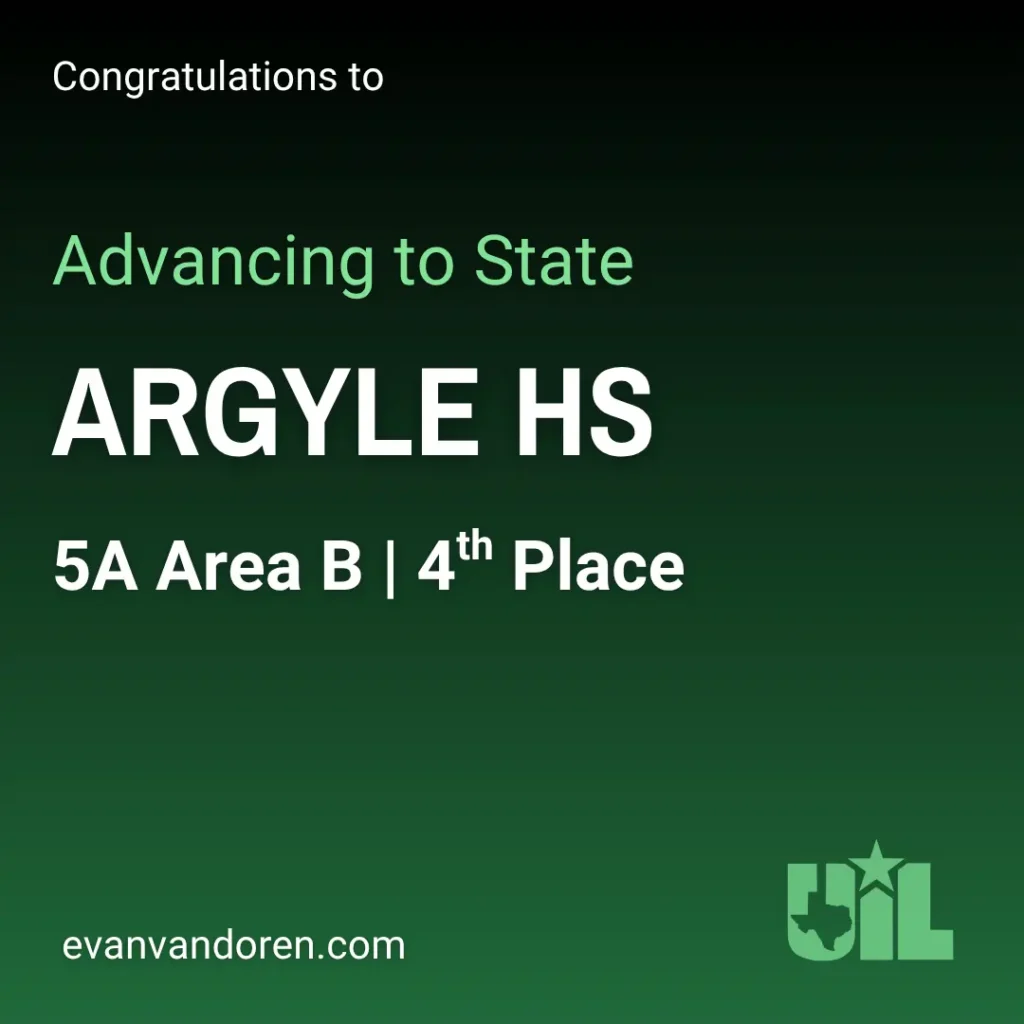 Argyle UIL Texas Evan VanDoren Music