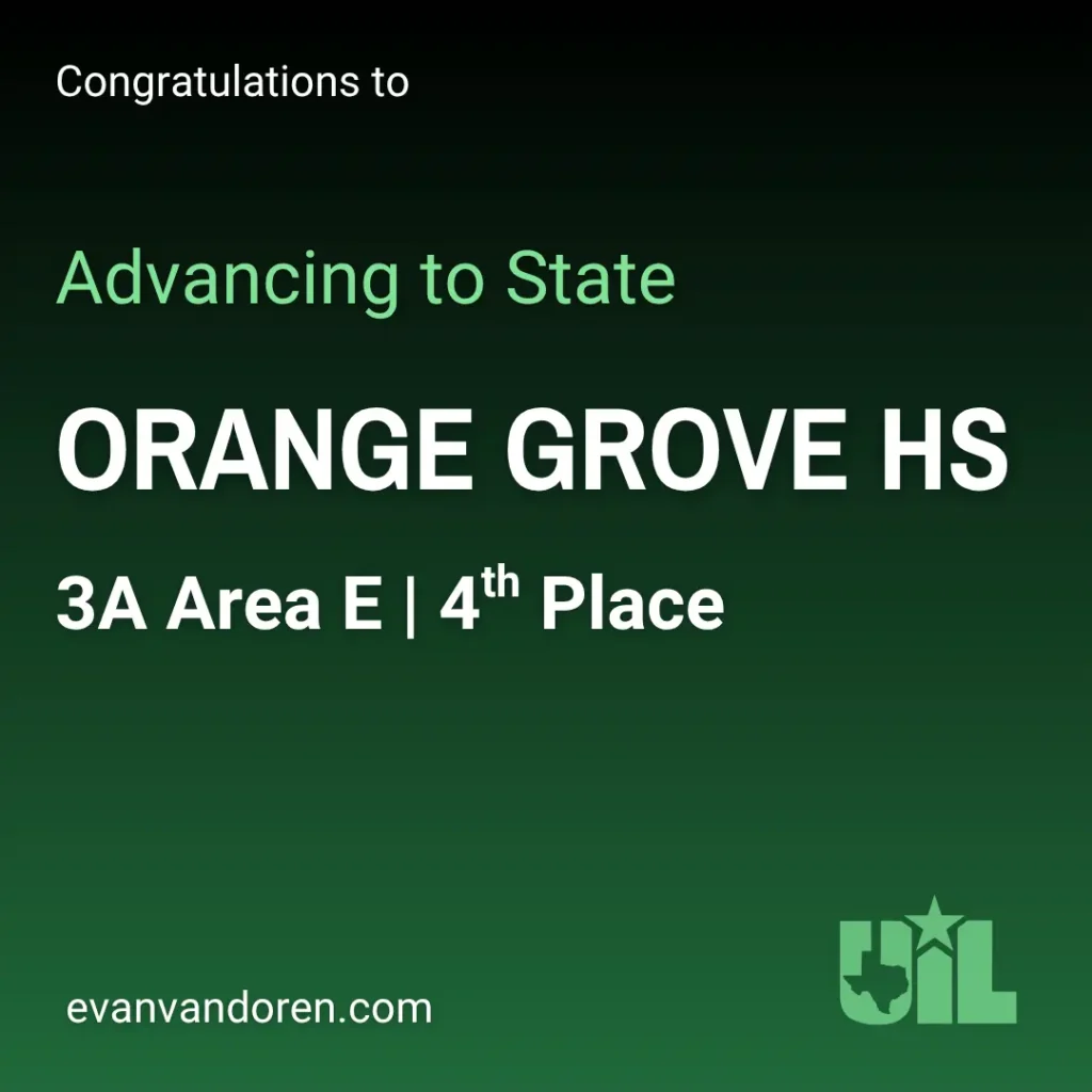 Orange Grove UIL Texas Evan VanDoren Music